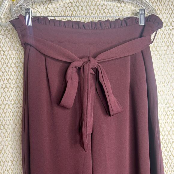 NWOT Alloy Apparel Tall Scarlett Ultra Wide Highest-Rise Burgundy Brown Pant XXL - Picture 2 of 11